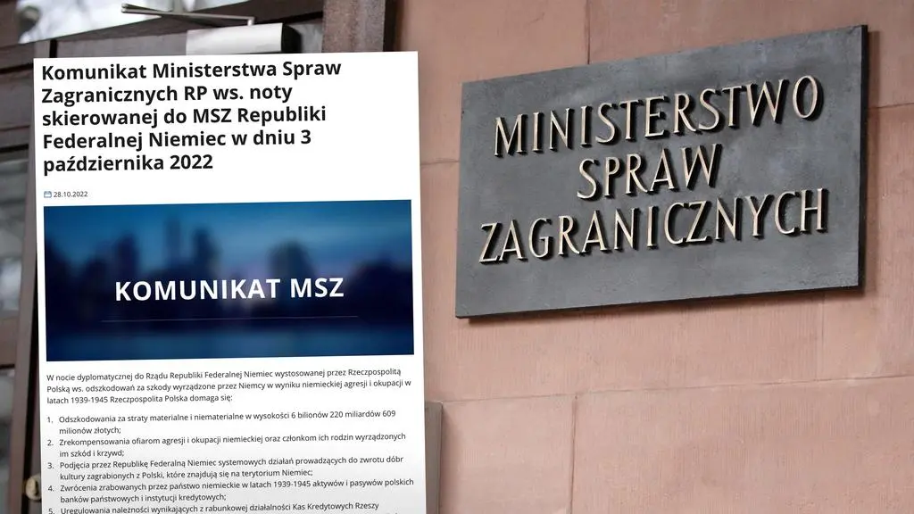 MSZ publikuje komunikat dotyczący reparacji od Niemiec