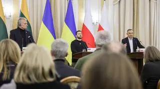 Konferencja prasowa prezydentów Litwy, Ukrainy i Polski
