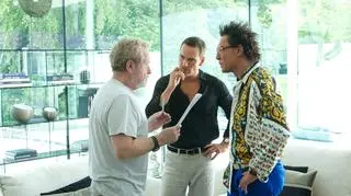Ridley Scott, Javier Bardem i Michael Fassbender na planie "Adwokata"