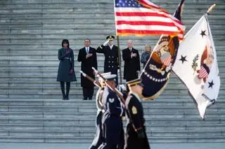 Barack Obama i Joe Biden podczas ceremonii inauguracyjnej, 21 stycznia 2013 roku