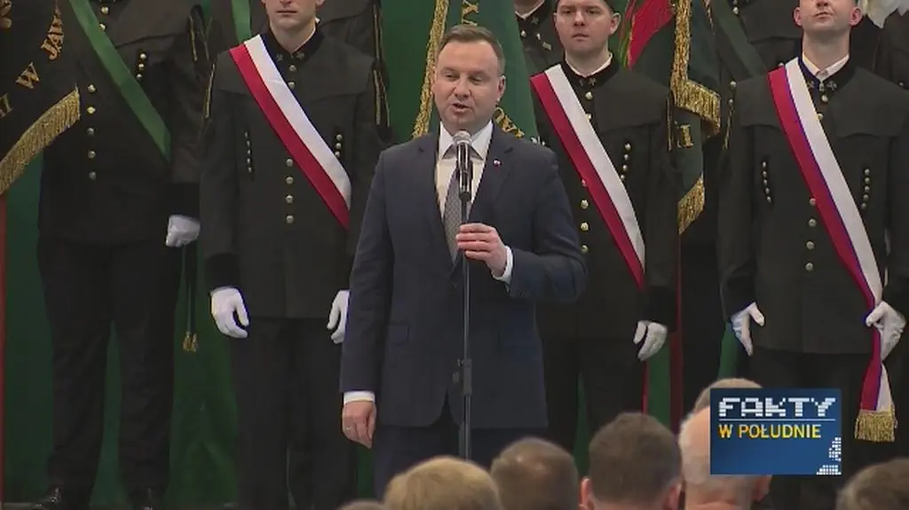 Andrzej Duda podczas obchodów Barbórki w Brzeszczach