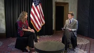 Beth Van Schaack in an interview for TVN24 reporter Mateusz Półchłopek