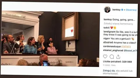 Banksy zniszczył swój obraz po licytacji. Dzieło zyskało na wartości