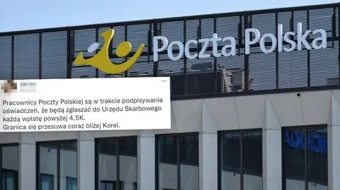 Pracownicy poczty będą zgłaszać do skarbówki "wpłatę powyżej 4,5 tysiąca"? Wyjaśniamy