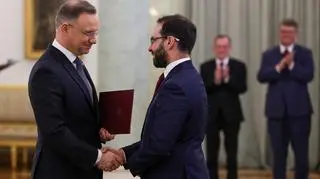 Wąsik i Kamiński na uroczystości w Pałacu Prezydenckim