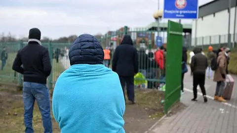 Uchodźcy na przejściu granicznym w Medyce