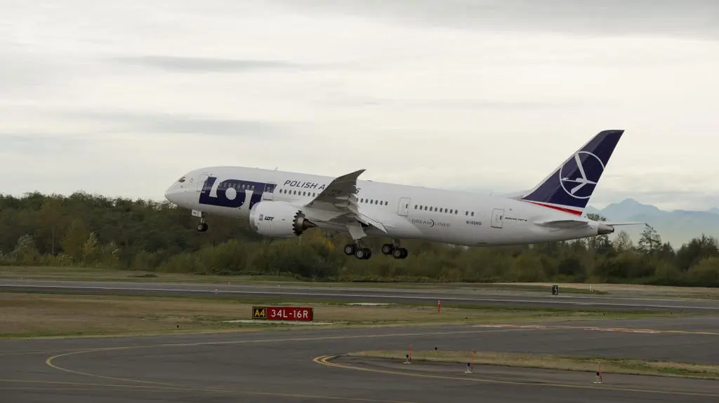 Dreamliner tuż po starcie