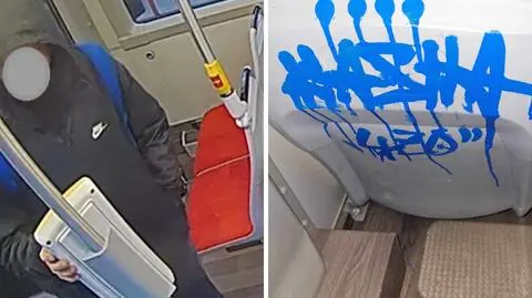 MPK opublikowało wizerunek sprawcy, który pomalował farbą siedzenia w autobusie