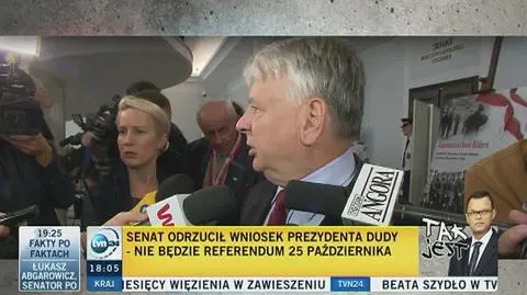 Bogdan Borusewicz po odrzuceniu wniosku prezydenta Dudy w sprawie referendum