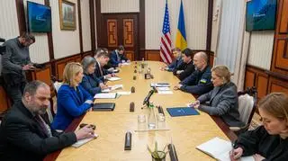 Spotkanie premiera Ukrainy Denysa Szmyhala z wiceszefową dyplomacji USA Victorią Nuland