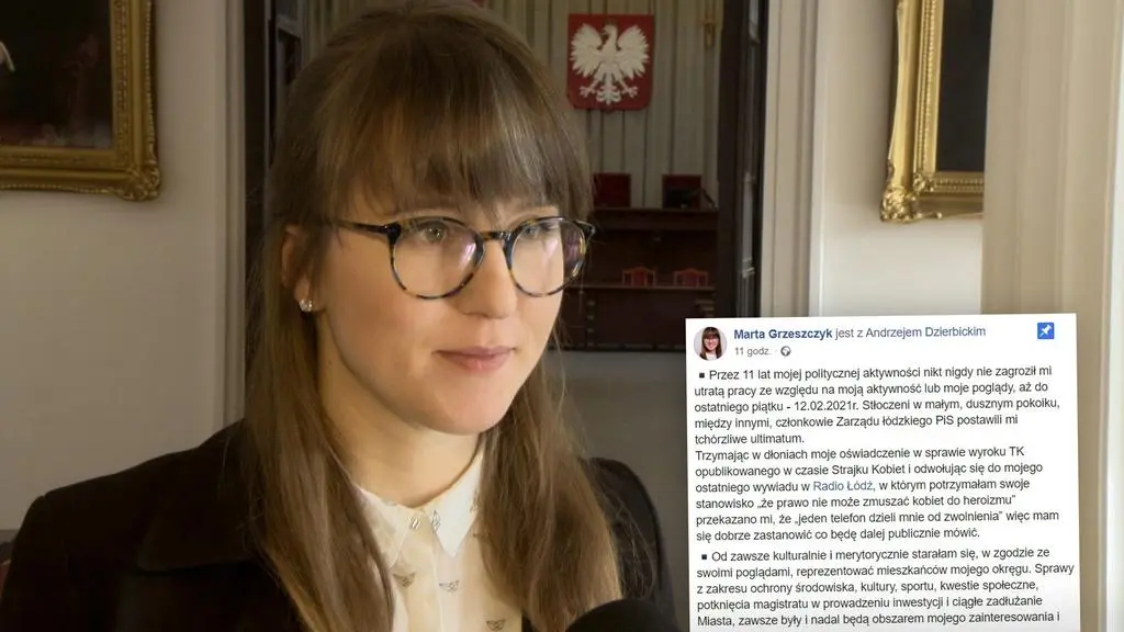 Łódzka radna Marta Grzeszczyk opublikowała oświadczenie