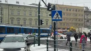Wykolejenie tramwaju w centrum Krakowa