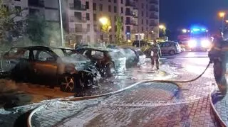 Pożar samochodów osobowych w Gdańsku