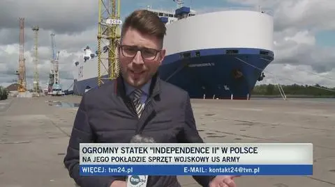 Amerykański statek w Szczecinie. Przygotowania do ćwiczeń Anakonda