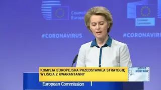 Szefowa KE o strategii wyjścia z ograniczeń wprowadzonych w związku pandemią
