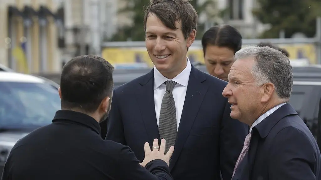 Jared Kushner, Steve Witkoff, Wołodymyr Zełenski 