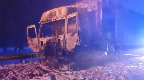 Pożar ciężarówki na A4