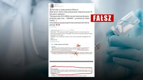 "Pfizer wiedział", że szczepionka nie jest zalecana kobietom w ciąży? To nie jest pismo koncernu i nie jest aktualne