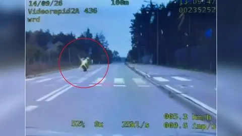 Jechał na jednym kole
