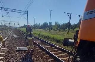 Pożar lokomotywy pod Kutnem