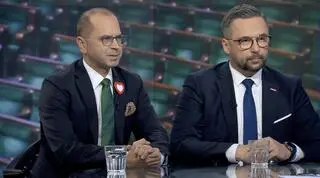Michał Szczerba i Marcin Kulasek w "Faktach po Faktach" 