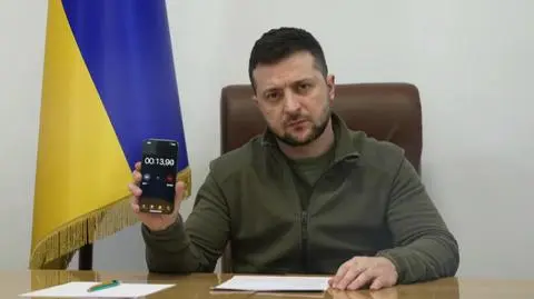 Zełenski do Niemców: walczymy przeciwko śmigłowcom, na których Rosjanie już piszą "na Berlin"