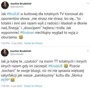 Wpisy Joachima Brudzińskiego z 3 czerwca