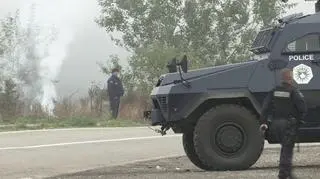 Protesty lokalnych Serbów na północy Kosowa z 2021 roku (zdjęcie z października 2021)