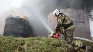 Pożar bazy ropy naftowej w obwodzie smoleńskim