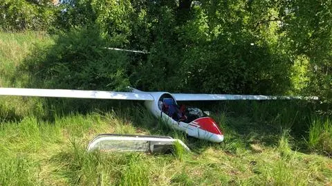 Szybowiec wśród zarośli w pobliżu centrum miasta. Pilot musiał awaryjnie lądować