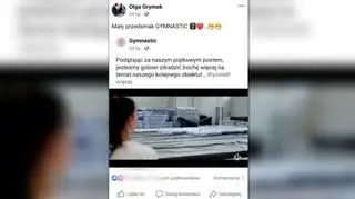 Zrzut ekranu z końcówki lipca 2023 roku. Firma Gymnastic chwali się "swoim kolejnym obiektem"