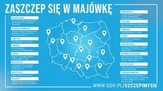 W majówkę w 16 punktach w Polsce można zaszczepić się przeciwko COVID-19 bez wcześniejszej rejestracji. Wystarczy posiadać e-skierowanie
