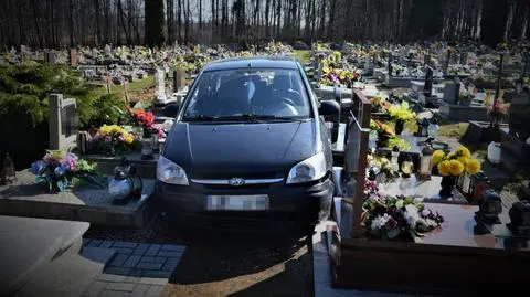 Wjechał na cmentarz, zniszczył 20 nagrobków