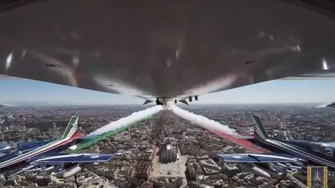 Przelot Frecce Tricolori nad Trydentem, Codogno, Mediolanem i Turynem