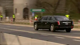 Joe Biden w drodze na Stadion Narodowy