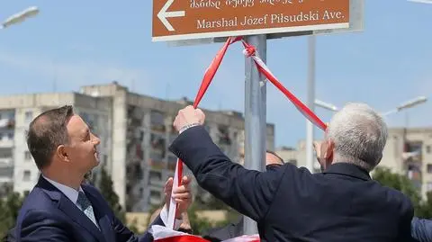 Prezydent Duda na otwarciu alei Piłsudskiego w Tbilisi