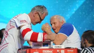 Złoty medalista Wiesław Podgórski (z lewej) z Zajcewem