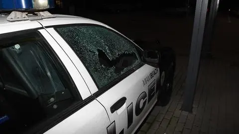 Zdewastował amerykański radiowóz, na widok policji uciekał