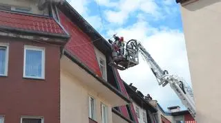 Pożar kamienicy w Lęborku