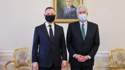 Prezydent Andrzej Duda i szef CIA William Burns