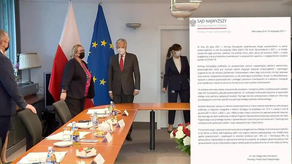Unijny komisarz do spraw sprawiedliwości Didier Reynders spotkał się z pierwszą prezes Sądu Najwyższego Małgorzatą Manowską