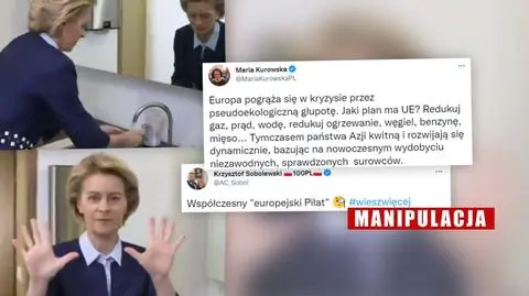 Ursula von der Leyen pokazuje, jak nie marnować wody? To zmanipulowany przekaz