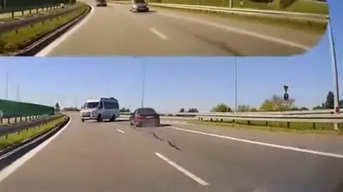 Kierowca wjechał pod prąd na S7