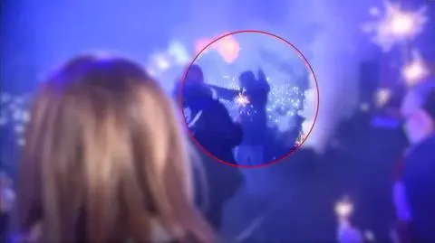 The attacker was running around on the stage