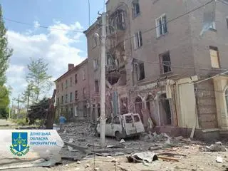 Miasto Kostiantynówka po rosyjskim ataku 