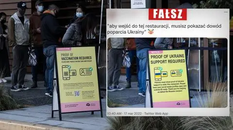Żeby wejść do tej restauracji, trzeba pokazać "dowód poparcia Ukrainy"? To nieprawda