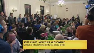 Chaos, awantura, głosowanie. Sejmowa komisja za odrzuceniem projektu ws. zakazu aborcji