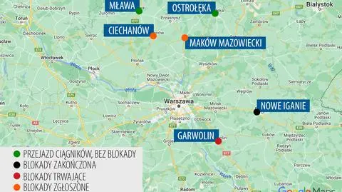 Protest rolników na Mazowszu