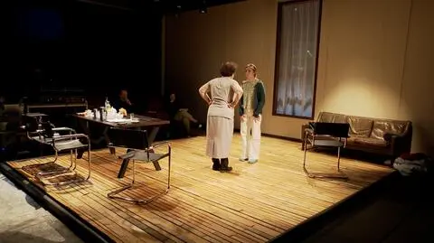 Próba do spektaklu z udziałem uchodźczyń w Teatrze Śląskim