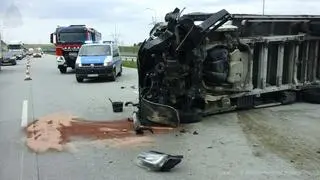Wypadek na A1 koło Radomska